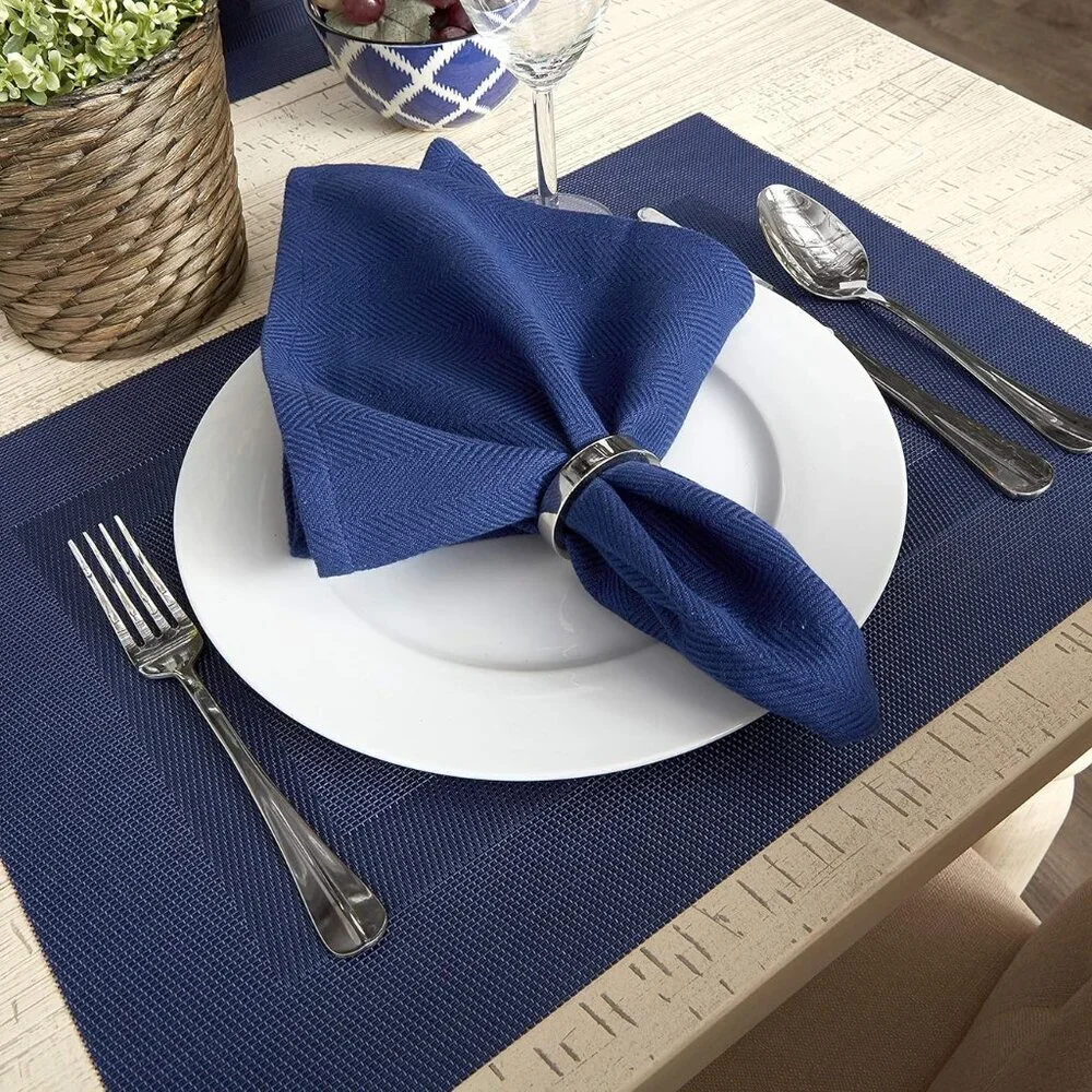Nautical Blue PVC Placemat Set - 6 Piece Indoor/Outdoor Dining Essentials